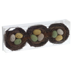 Набор из 3-х изделий декоративных "Гнездо пасхальное" (10*5), L31 W11 H5 см