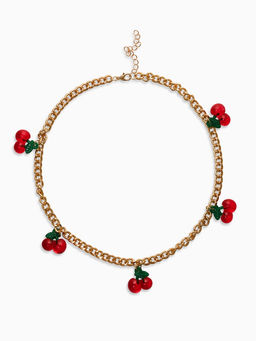 Цепь с подвесами "Вишня", цветная в золоте