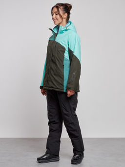 Горнолыжный костюм женский большого размера зимний бирюзового цвета 03963Br - Chunmai фото 2