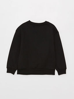 Bisiklet Yaka Bask?l? Uzun Kollu K?z ?ocuk Sweatshirt - Waikiki фото 3