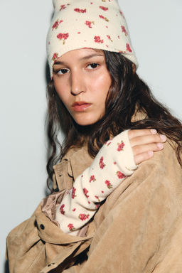 FLORAL PRINT KNITTED MITTENS - Zara фото 4