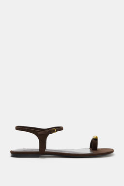 SANDALIA DETALLE MET?LICO / Marr?n - Zara фото 3