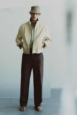 CAZADORA PIEL CREMALLERA / Crudo - Zara фото 8