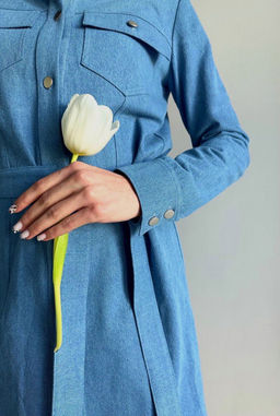 Платье AURA 3194-164 синий джинс  фото 5