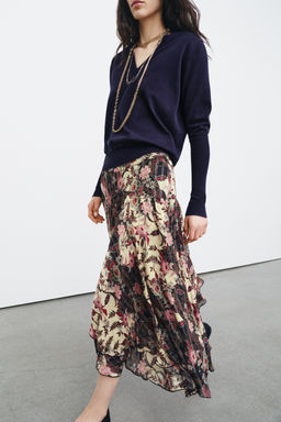 ZW COLLECTION FLORAL PRINT SKIRT - Zara фото 8