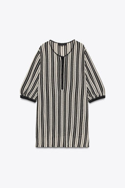 STRIPED KNIT TOP WITH LINEN - Zara фото 12