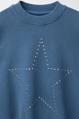 STAR STUD FADED SWEATSHIRT - Zara фото 3
