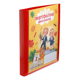 Папка-портфолио А4, Calligrata, на 4 кольцах, для школьника, без вкладышей, МИКС