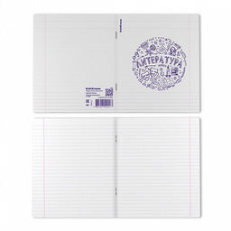 Цена за 5 шт. Тетрадь общая ученическая с пластиковой обложкой на скобе ErichKrause Chaos, Литература, 48 листов, линейка  фото 2