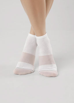 CLE Носки жен.Д5507 fashion база хл+эл белый/св.бежевый