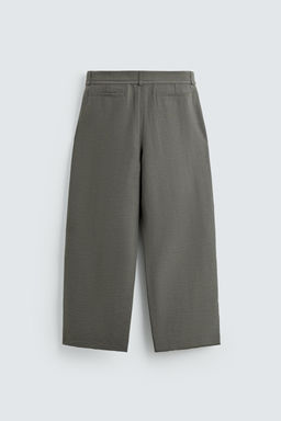 PANTAL?N BALLOON FIT PLIEGUES CINTUR?N / Verde gris - Zara фото 7