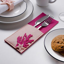 Конверт для столовых приборов Sea love 8,5 х 22 см, 100% п/э, фетр