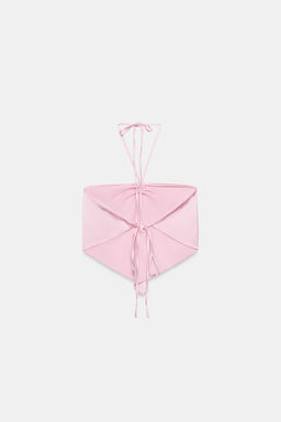 TOP SATINADO CUELLO HALTER / Rosa - Zara фото 6