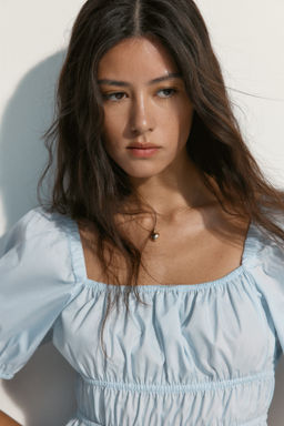 Vestido de popelina con mangas abullonadas - H&m фото 7