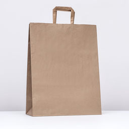 Цена за 25 шт. Пакет бумажный крафт, плоская ручка 35×15×45 см, 90 г/м²