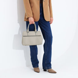 Сумка-тоут на молнии, наружный карман, цвет светло-серый - Simaland фото 8