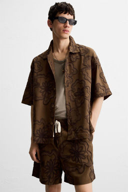 EMBOSSED EMBROIDERED BERMUDA SHORTS - Zara фото 15