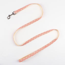 Комплект с мягкой шлейкой Горох, размер М, поводок 120 х 1,5 см, ОГ 34-66 см, розовый - Пижон фото 7