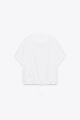 COTTON T-SHIRT WITH TIES - Zara фото 6