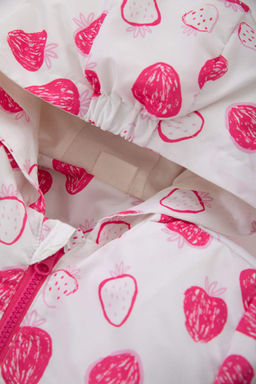 Водоотталкивающее пальто с капюшоном и рисунком для маленьких девочек - Defacto фото 2