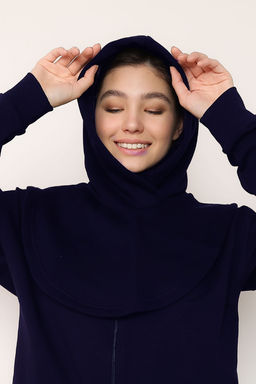 Капор Футер 3-х нитка начес 333L17 т-синий - Solo mio фото 3