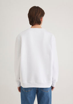 Miav Bask?l? Beyaz Sweatshirt - Mavi фото 4