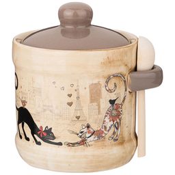 Сахарница Парижские коты 13*11*12 см. 300 мл. с ложкой 358-1732