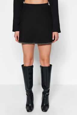 TRENDYOLMILLA Antrasit Mini Pamuklu Triko Etek TWOAW24ET00067  фото 4