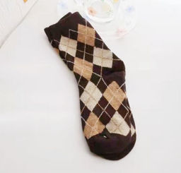 Носки р.37-44 Ромбики с Ворсом Коричневые - Krumpy фото 2