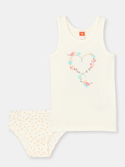 CWKG 30016-21 Комплект для девочки (майка, трусы), экрю