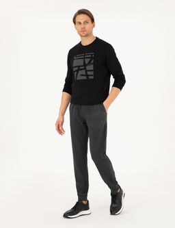 Antrasit Melanj Slim Fit 3 _plik Pa_as_ Lastikli E_ofman Alt_