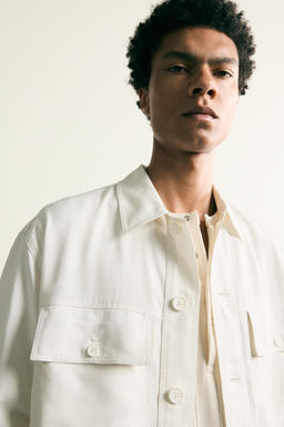 SOBRECAMISA FLUIDA RELAXED FIT / Blanco roto - Zara фото 5