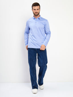 Джемпер мужской с воротником поло GREG G155-PM4-LT1629 (голубой)  фото 5