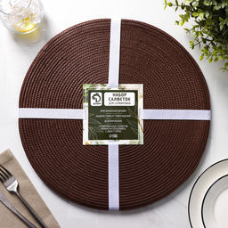 Набор салфеток сервировочных на стол Доляна Лофт, 4 шт, d=38 см, цвет коричневый  фото 6
