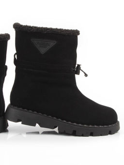 04-PAL273-1Z BLACK Ботинки зимние женские (натуральная замша, 100% шерсть)