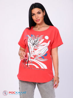 Женская футболка с принтом коралловый КФ-01 (6)