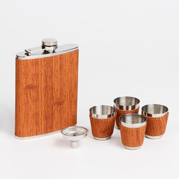 Набор 7 в 1: фляжка 8 oz, 4 рюмки, воронка, шахматы, 18 х 24 см - Simaland фото 9