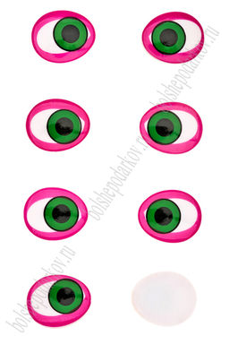 Фурнитура "Глазки овальные" 25*21 мм (50 шт) SF-2151, фукси