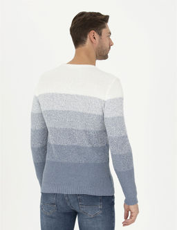 Koyu Mavi Slim Fit Bisiklet Yaka Triko Kazak - Pierre cardin фото 5