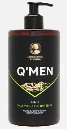 QMEN Шампунь/гель/душ 4в1 масло Льняного семени+экстр,Аниса 640мл с дозат.