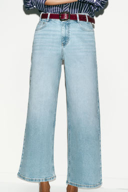 Z.10 HIGH-WAIST BELTED CULOTTES JEANS - Zara фото 27
