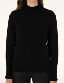Siyah Slim Fit Basic Kazak - Pierre cardin фото 6