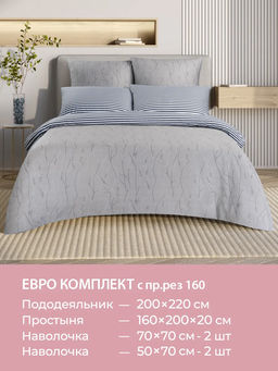 Постельное белье Дримнэс Евро (простыня на резинке 160*200 см) + 4 наволочки - Ecotex фото 8