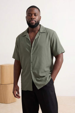 Haki Oversize Erkek Buyuk Beden Gomlek TMNSS26AX00001 - Trendyolmilla фото 9