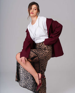 Юбка шёлковая с кружевом UD004