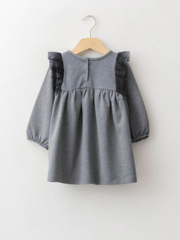 Bisiklet Yaka Uzun Kollu Minnie Mouse Bask?l? K?z Bebek Elbise - Waikiki фото 2