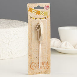 Цена за 3 шт. Свеча в торт на шпажке «Алмаз», цифра 1, шампань, 5×2.6 см