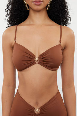 Kahverengi Straplez Premium Aksesuarl? Mix&Match Bikini Ustu TBESS24BU00150