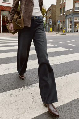 Z1975 MID-WAIST JACQUARD WAIST JEANS - Zara фото 11