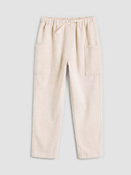 Erkek ?ocuk Keten Kar???ml? Kargo Pantolon